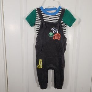 Multicolored Boys Overall Outfit (0-3 months)